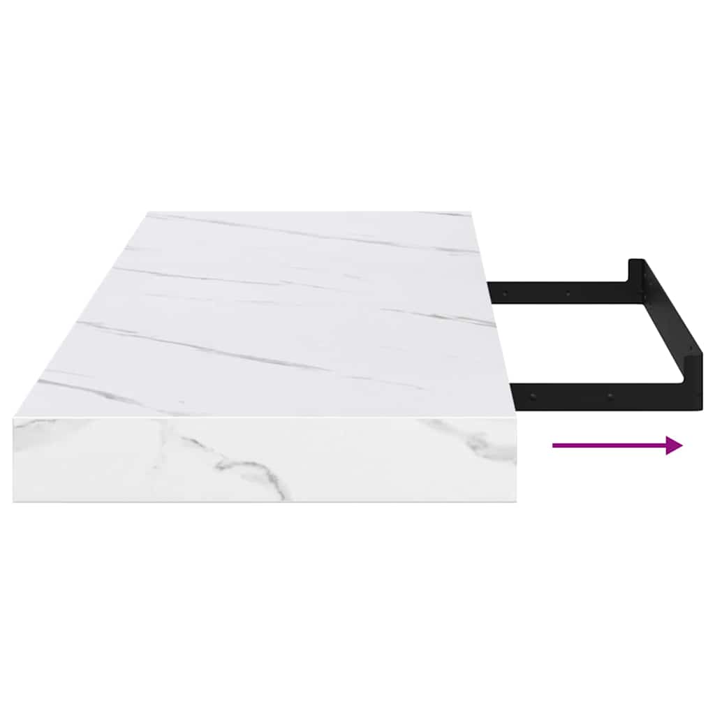 Polica na zidu Zidna montaža Bijeli mramor 90 x 23,5 x 3,8 cm