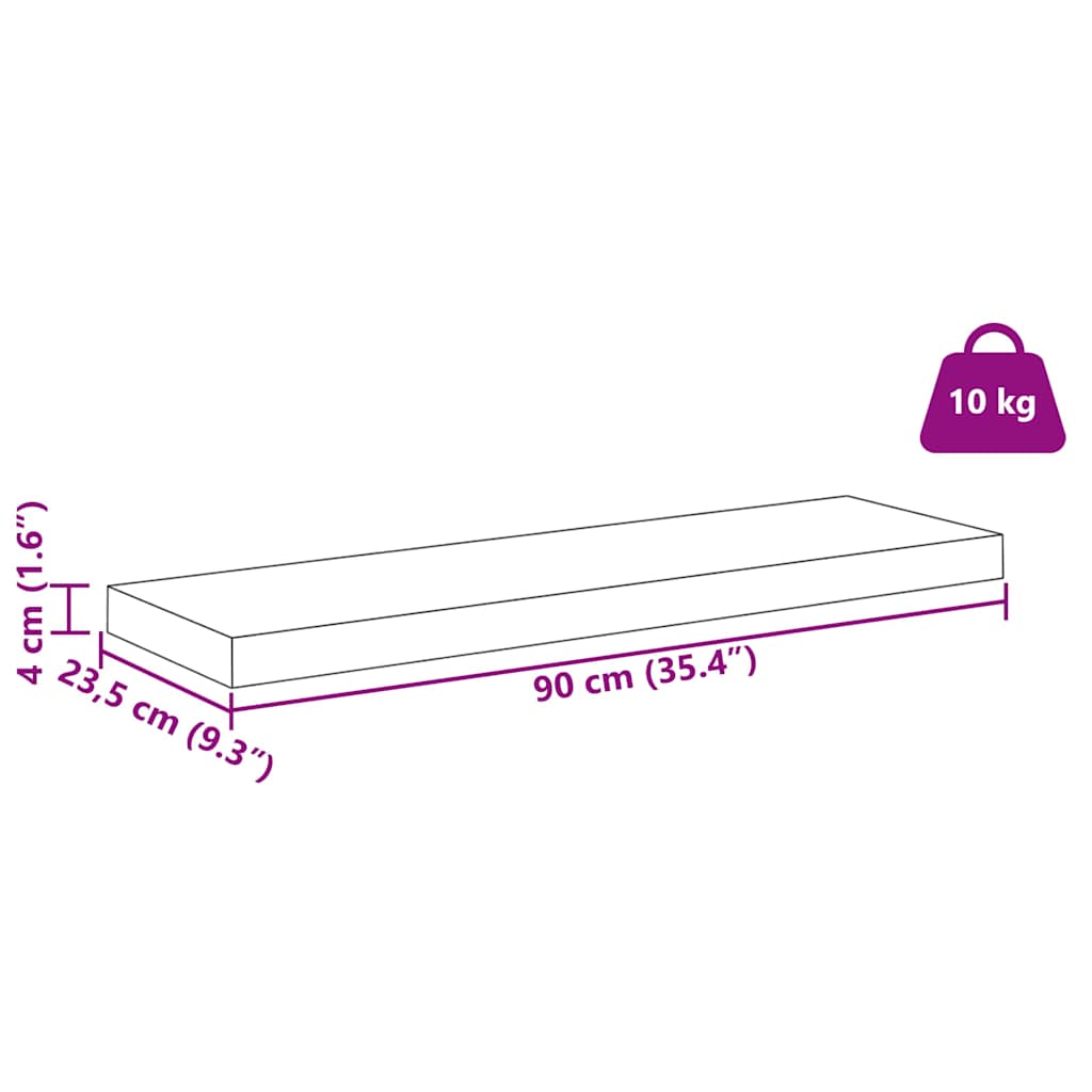 Polica na zidu Zidna montaža Bijeli mramor 90 x 23,5 x 3,8 cm