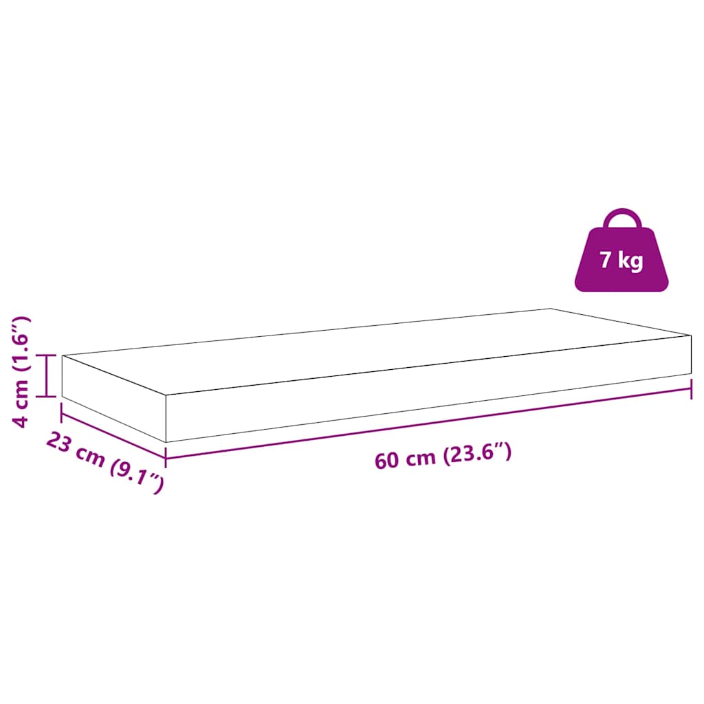 Polica na zidu Zidne Bež 60 x 23 x 4 cm Konstruirano drvo