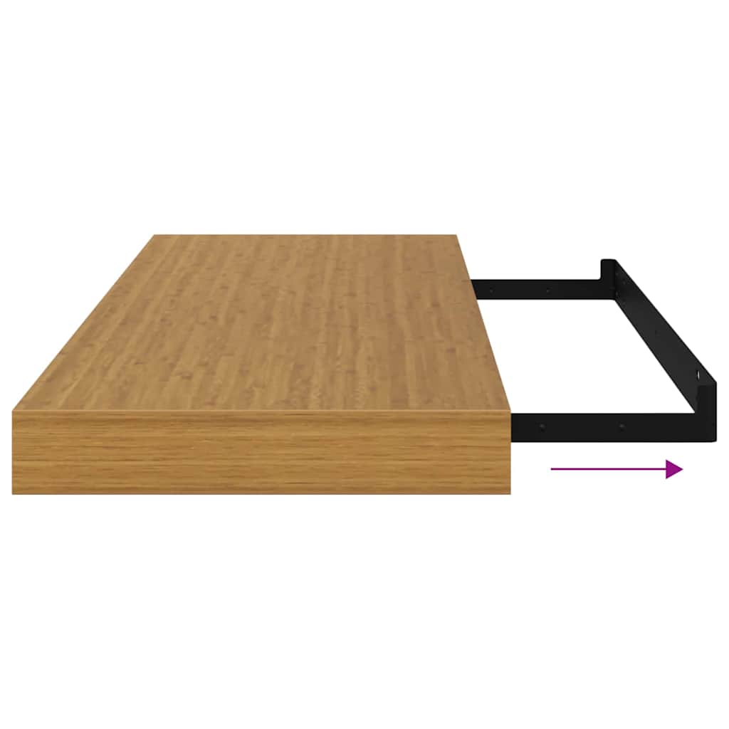 Polica na zidu 2 pcs Bež 60 x 23,5 x 4 cm Konstruirano drvo