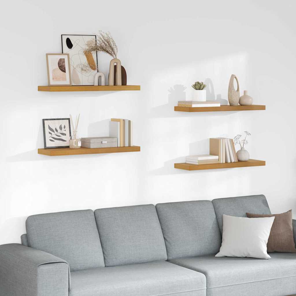 Polica na zidu 4 pcs Bež 80 x 23,5 x 4 cm Konstruirano drvo
