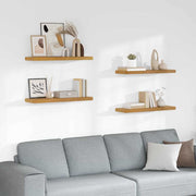 Polica na zidu 4 pcs Bež 90 x 23,5 x 4 cm Konstruirano drvo
