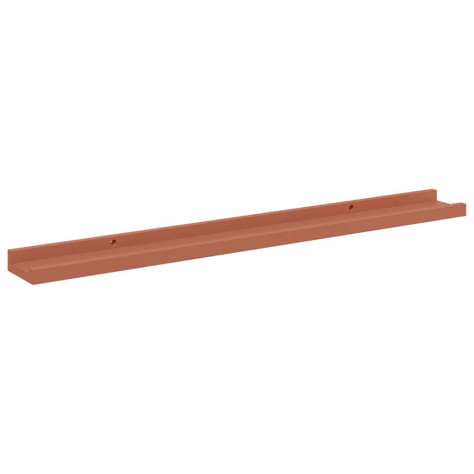 Polica na zidu 2 pcs Crvena 80 x 9 x 3 cm Konstruirano drvo