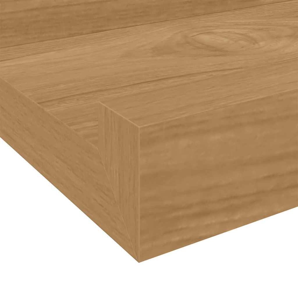 Polica na zidu 2 pcs Smeđa 40 x 9 x 3 cm Konstruirano drvo