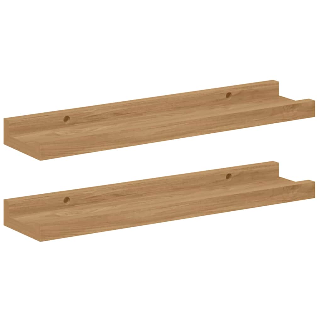 Polica na zidu 2 pcs Smeđa 40 x 9 x 3 cm Konstruirano drvo