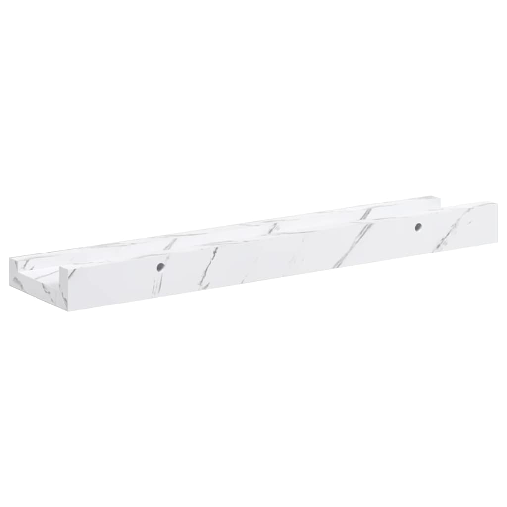 Polica na zidu s policom 2 pcs Bijeli mramor 40 x 9 x 3 cm
