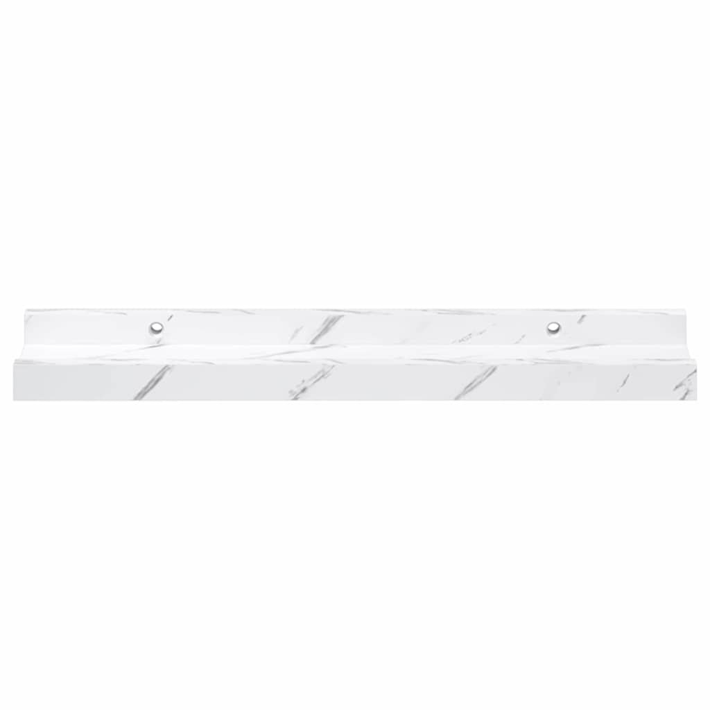Polica na zidu s policom 2 pcs Bijeli mramor 40 x 9 x 3 cm