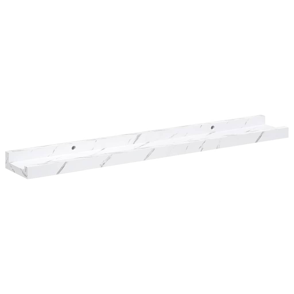 Polica na zidu s policom 2 pcs Bijeli mramor 60 x 9 x 3 cm