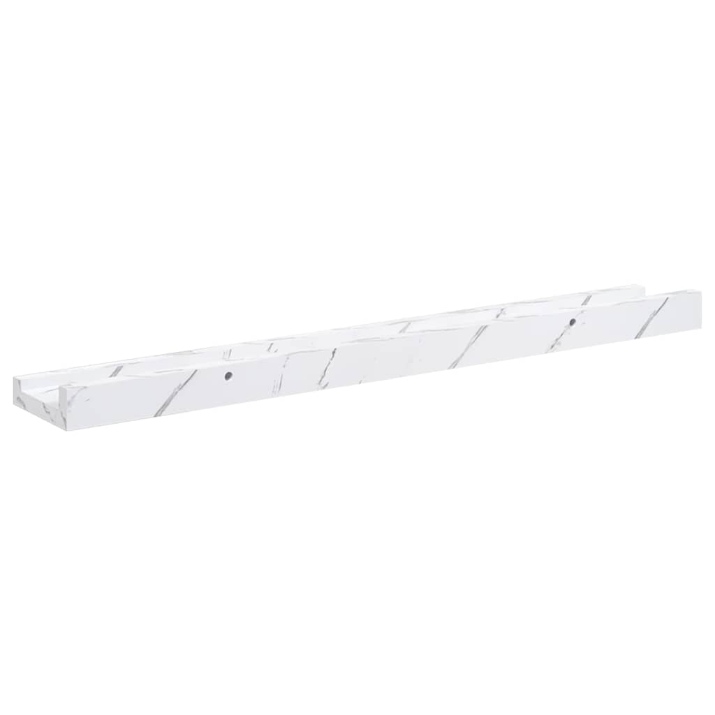 Polica na zidu s policom 2 pcs Bijeli mramor 60 x 9 x 3 cm