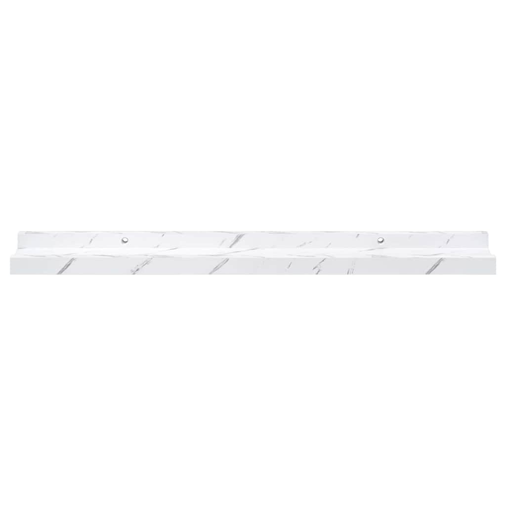 Polica na zidu s policom 2 pcs Bijeli mramor 60 x 9 x 3 cm