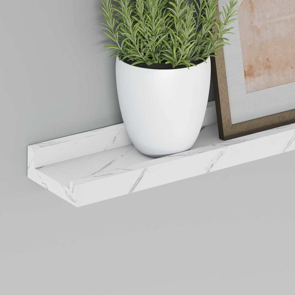 Polica na zidu s policom 4 pcs Bijeli mramor 60 x 9 x 3 cm