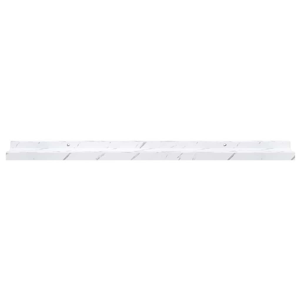 Polica na zidu s policom 4 pcs Bijeli mramor 80 x 9 x 3 cm
