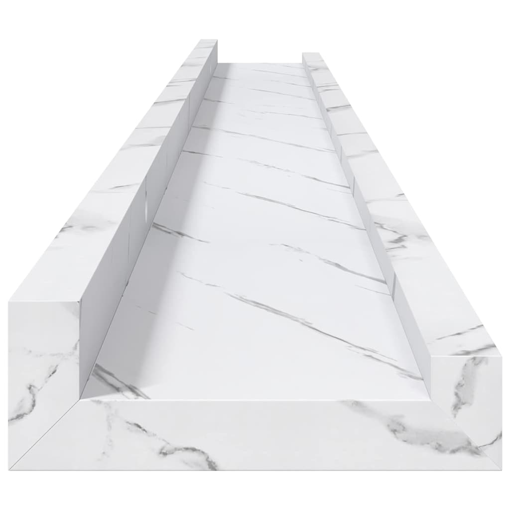 Polica na zidu s policom 4 pcs Bijeli mramor 100 x 9 x 3 cm