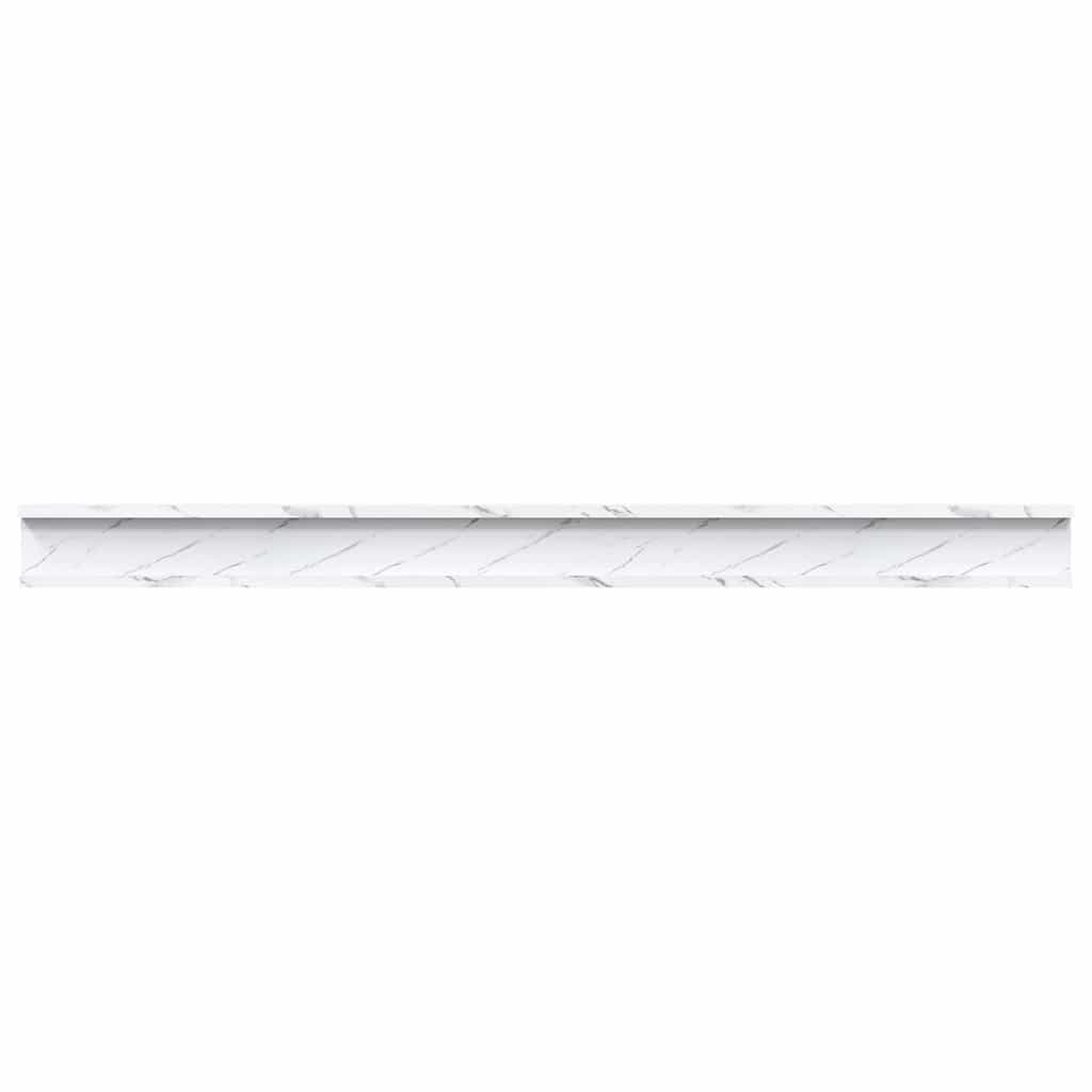 Polica na zidu s policom 4 pcs Bijeli mramor 115 x 9 x 3 cm