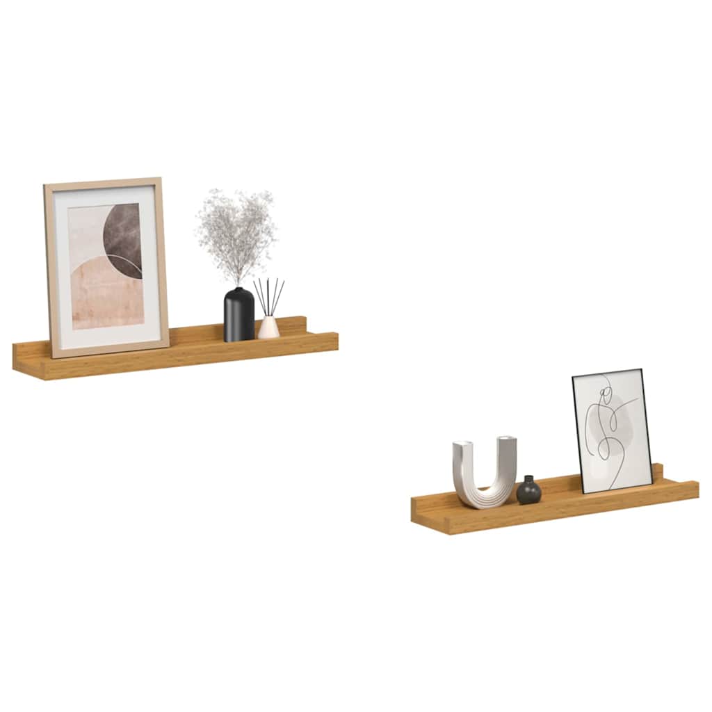 Polica na zidu Zidne 2 pcs Bež 40 x 9 x 3 cm Konstruirano drvo