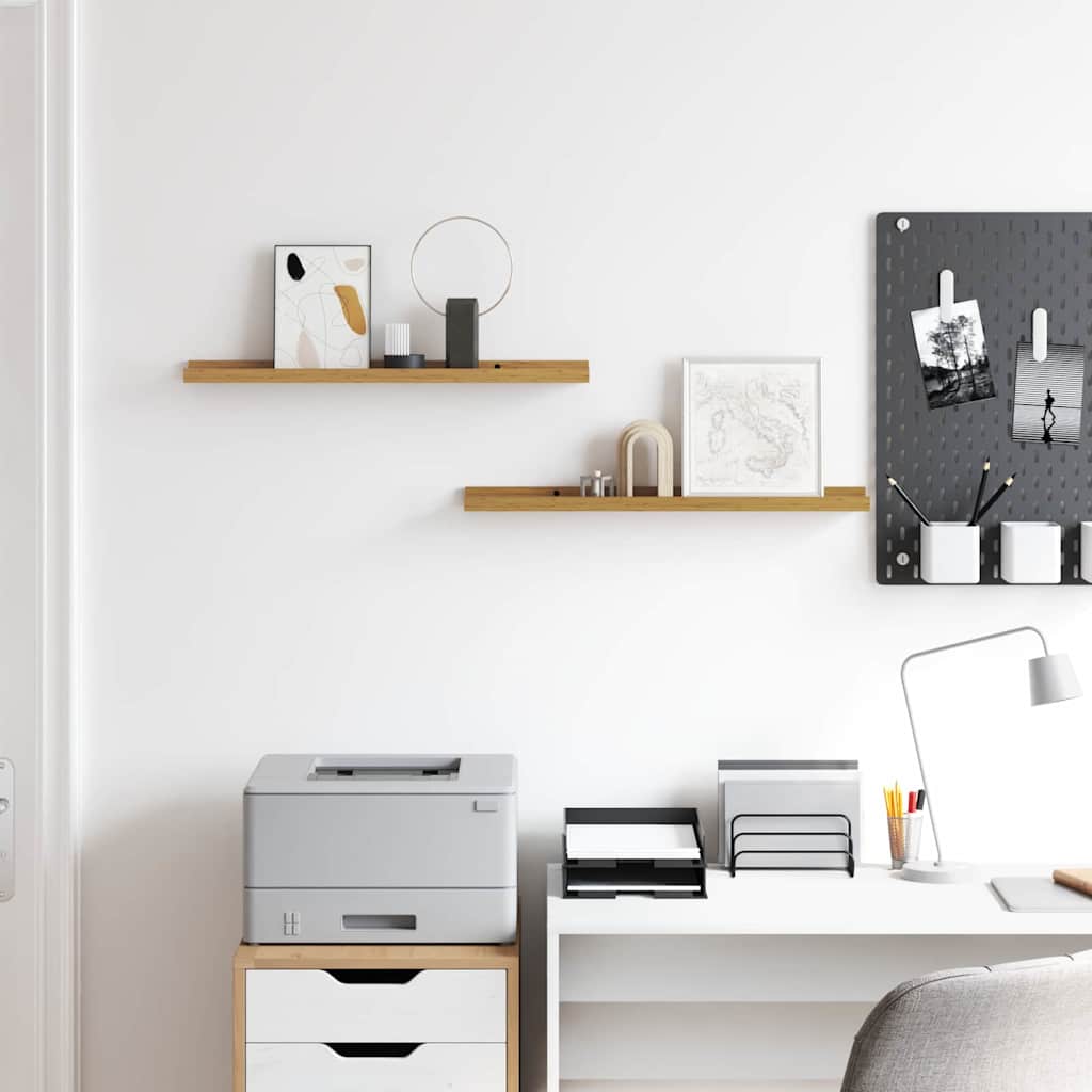 Polica na zidu Zidne 2 pcs Bež 60 x 9 x 3 cm Konstruirano drvo