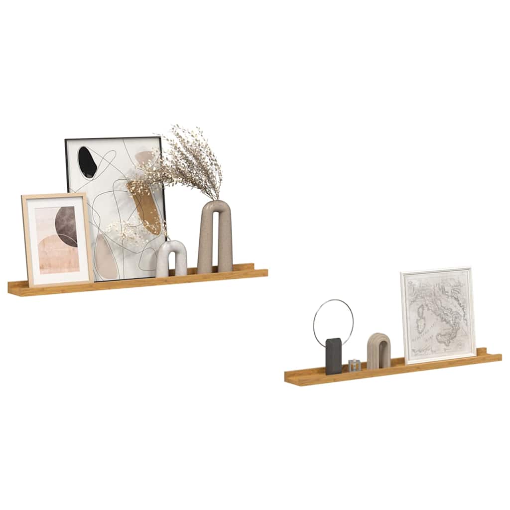 Polica na zidu Zidne 2 pcs Bež 80 x 9 x 3 cm Konstruirano drvo
