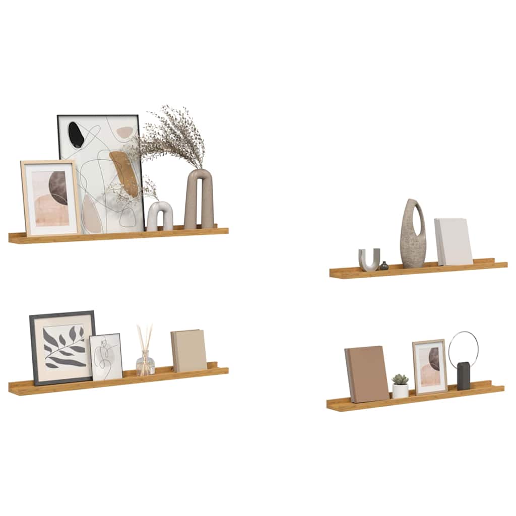 Polica na zidu Zidne 4 pcs Bež 80 x 9 x 3 cm Konstruirano drvo