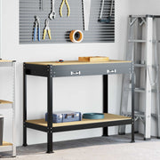 Radna klupa Crna 114 x 54 x 91 cm Projektirano drvo i metal