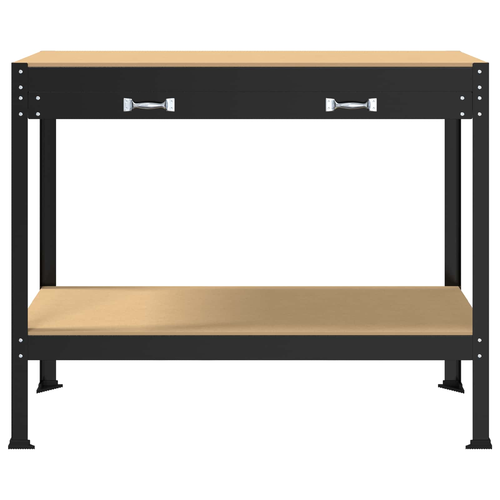 Radna klupa Crna 114 x 54 x 91 cm Projektirano drvo i metal
