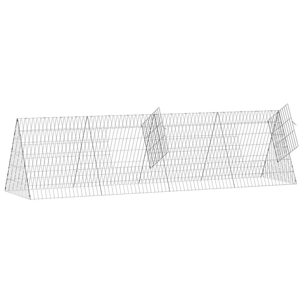 Kavez za zečeve Srebrno 215 x 55 x 55 cm Cinkani čelik