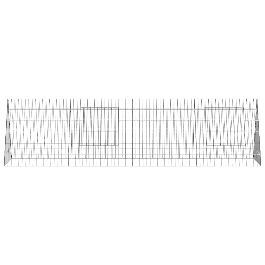 Kavez za zečeve Srebrno 215 x 55 x 55 cm Cinkani čelik