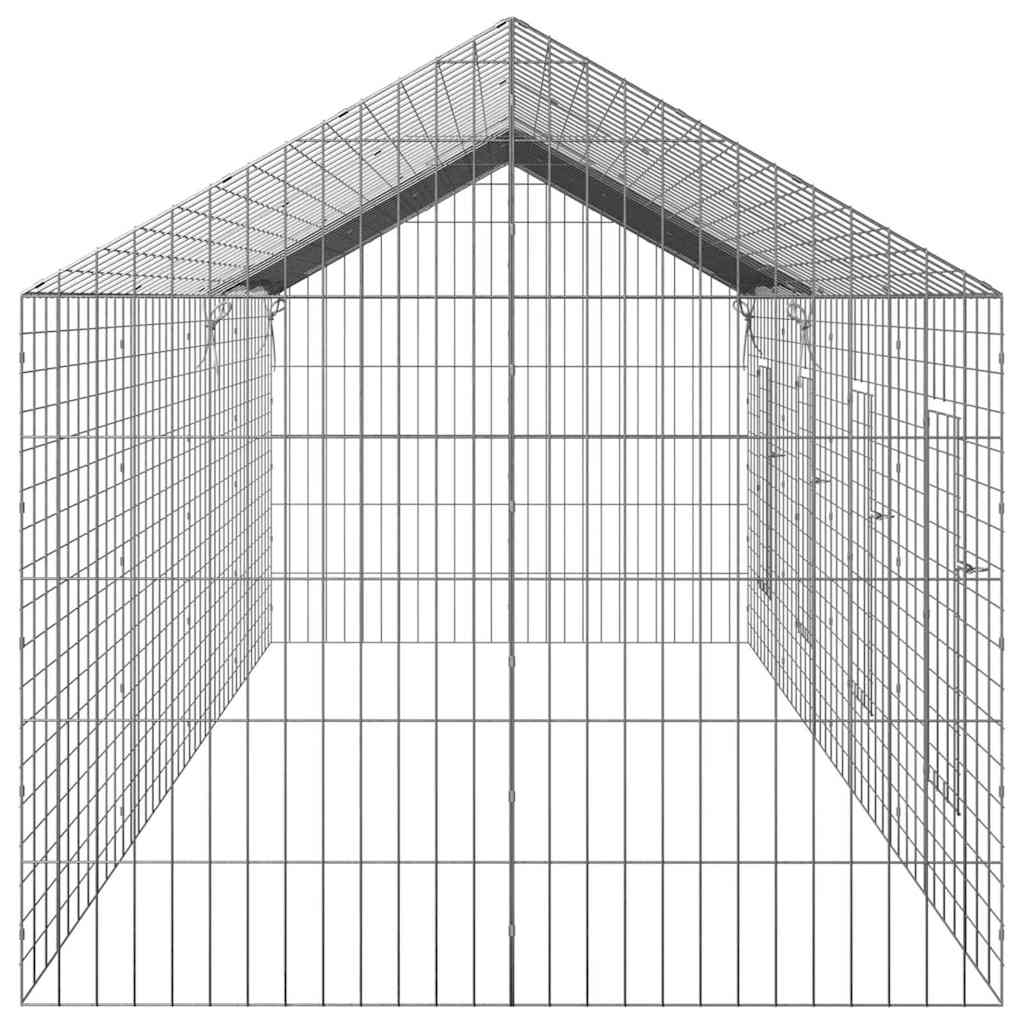 Kavez za zečeve Srebrno 400 x 78 x 78 cm Cinkani čelik