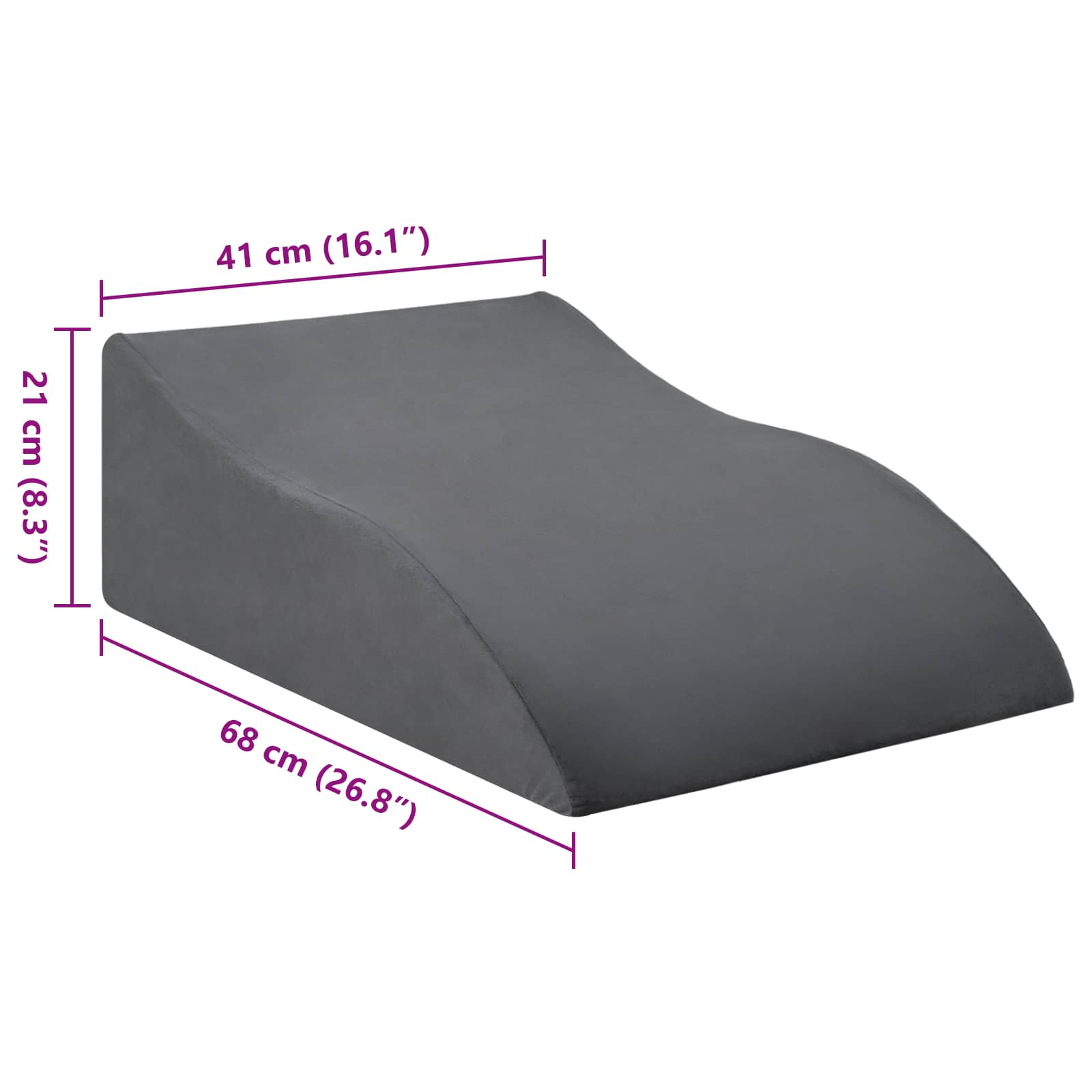 Jastučić za noge Siva 68 x 41 x 21 cm PU pjena