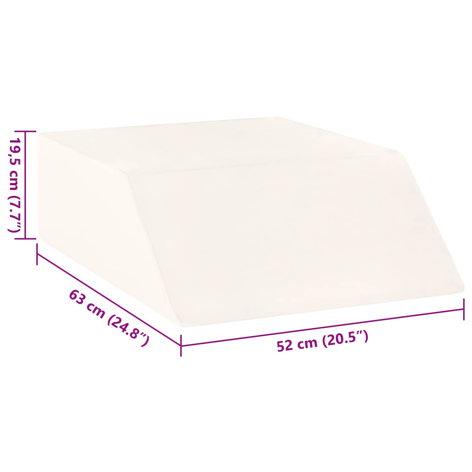Jastučić za noge Jednobojno Bijelo 63 x 52 x 19,5 cm PU pjena