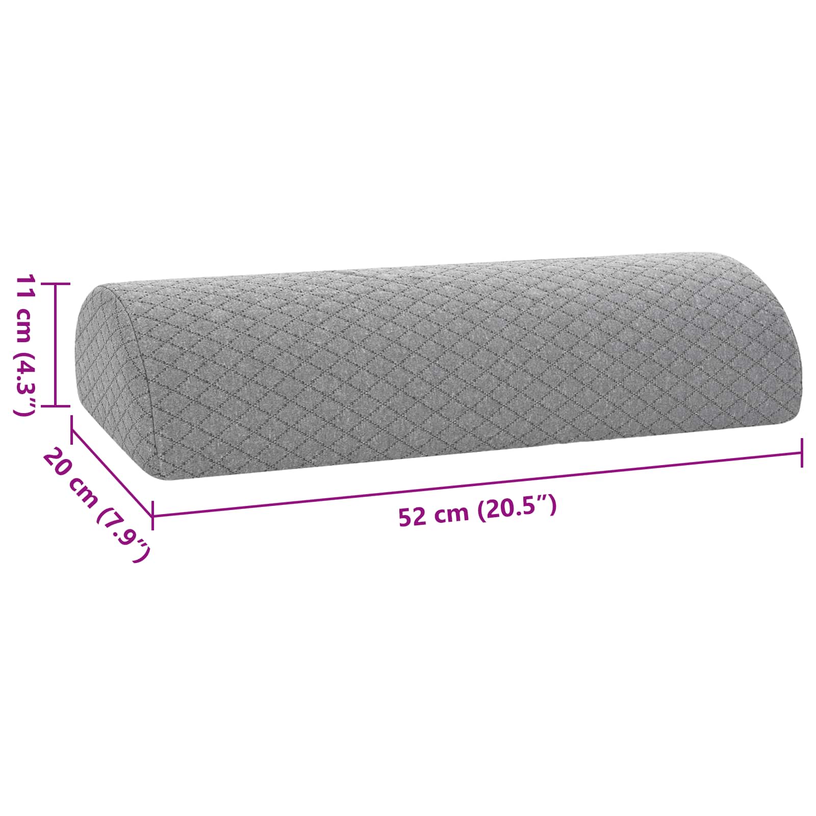 Jastučić za noge Siva 52 x 20 x 11 cm Pjena za pamćenje