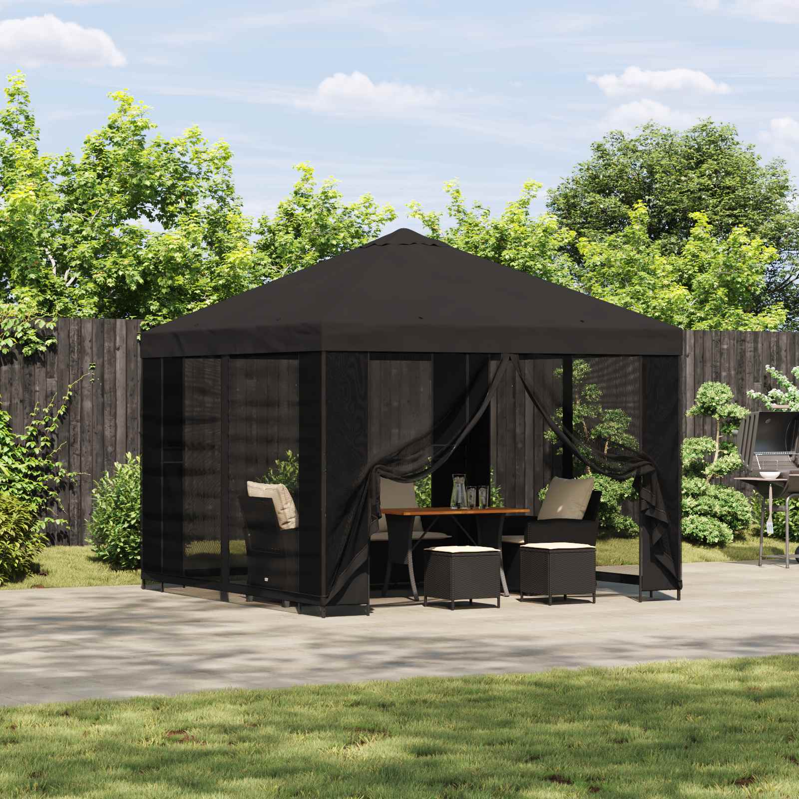 Gazebo 3 x 3 m Antracit Poliester i čelik 190 gsm