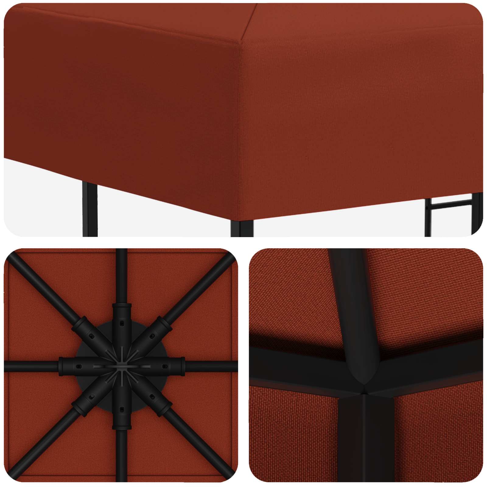 Gazebo 3 x 3 m Terakota Poliester i čelik 190 gsm