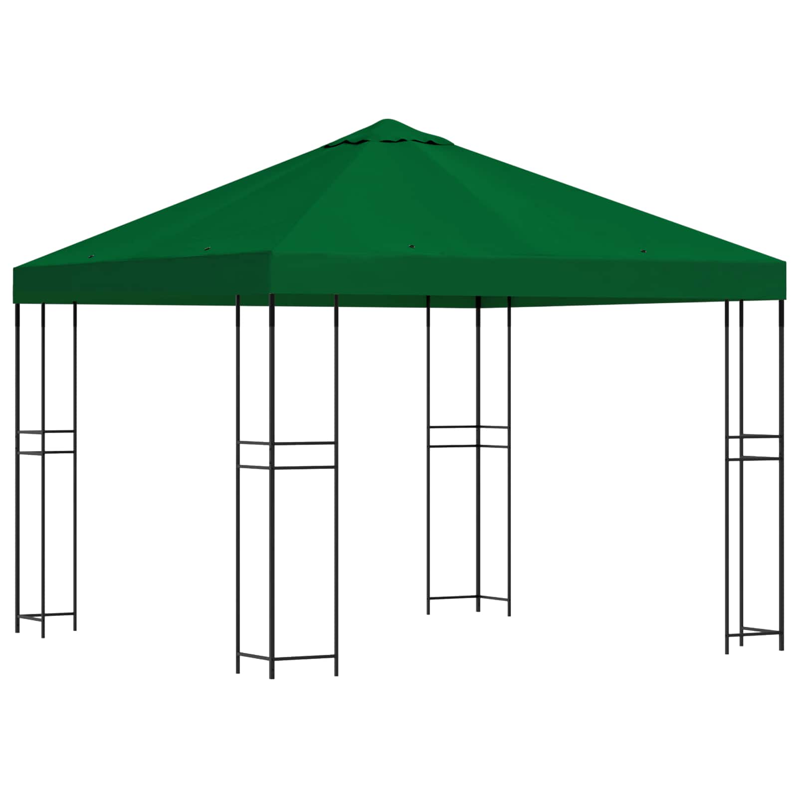 Gazebo 3 x 3 m Zelena Poliester i čelik 190 gsm
