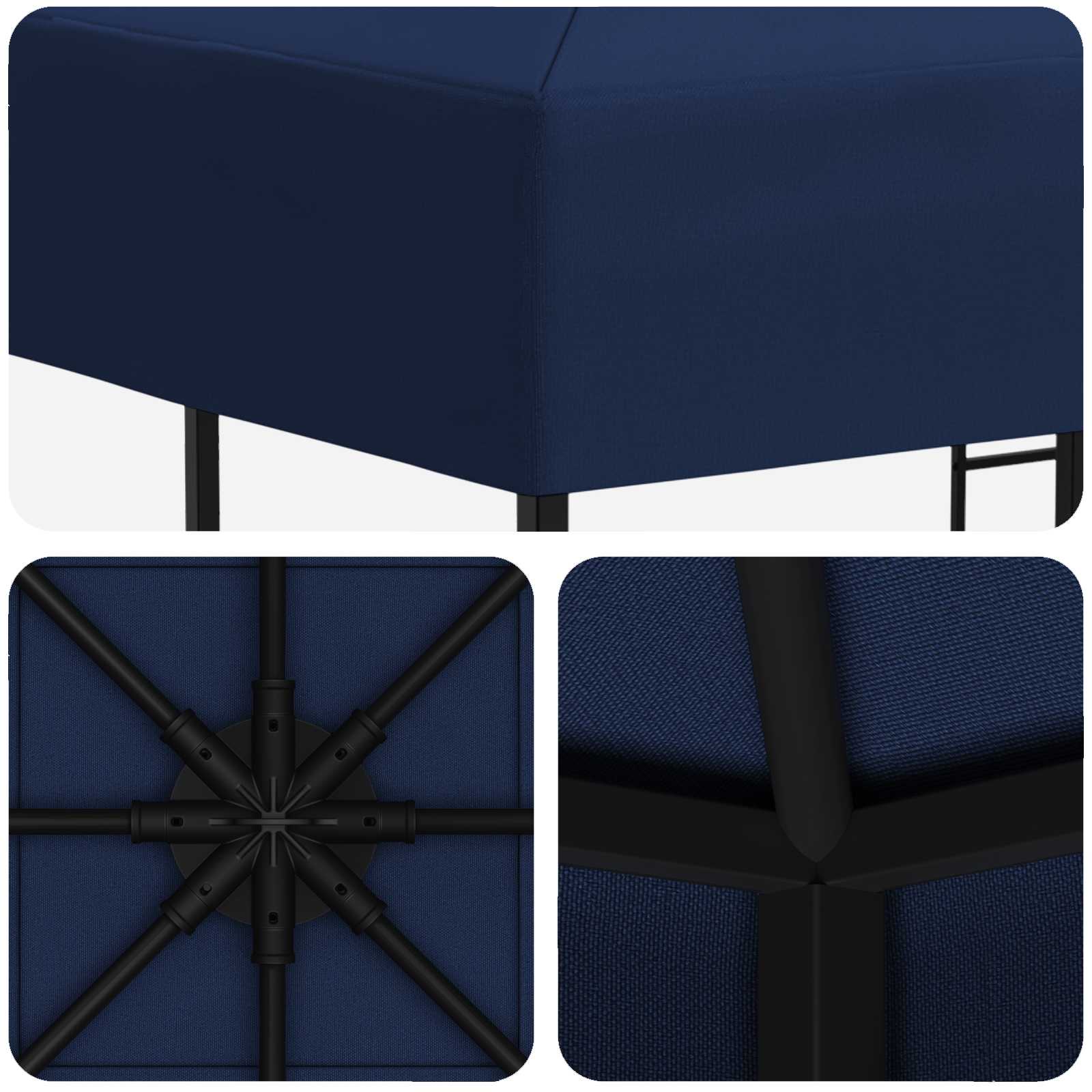 Gazebo 3 x 3 m Plava Poliester i čelik 190 gsm
