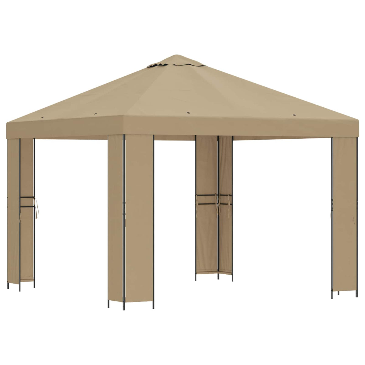 Gazebo 3 x 3 m Bež Poliester i čelik 190 gsm