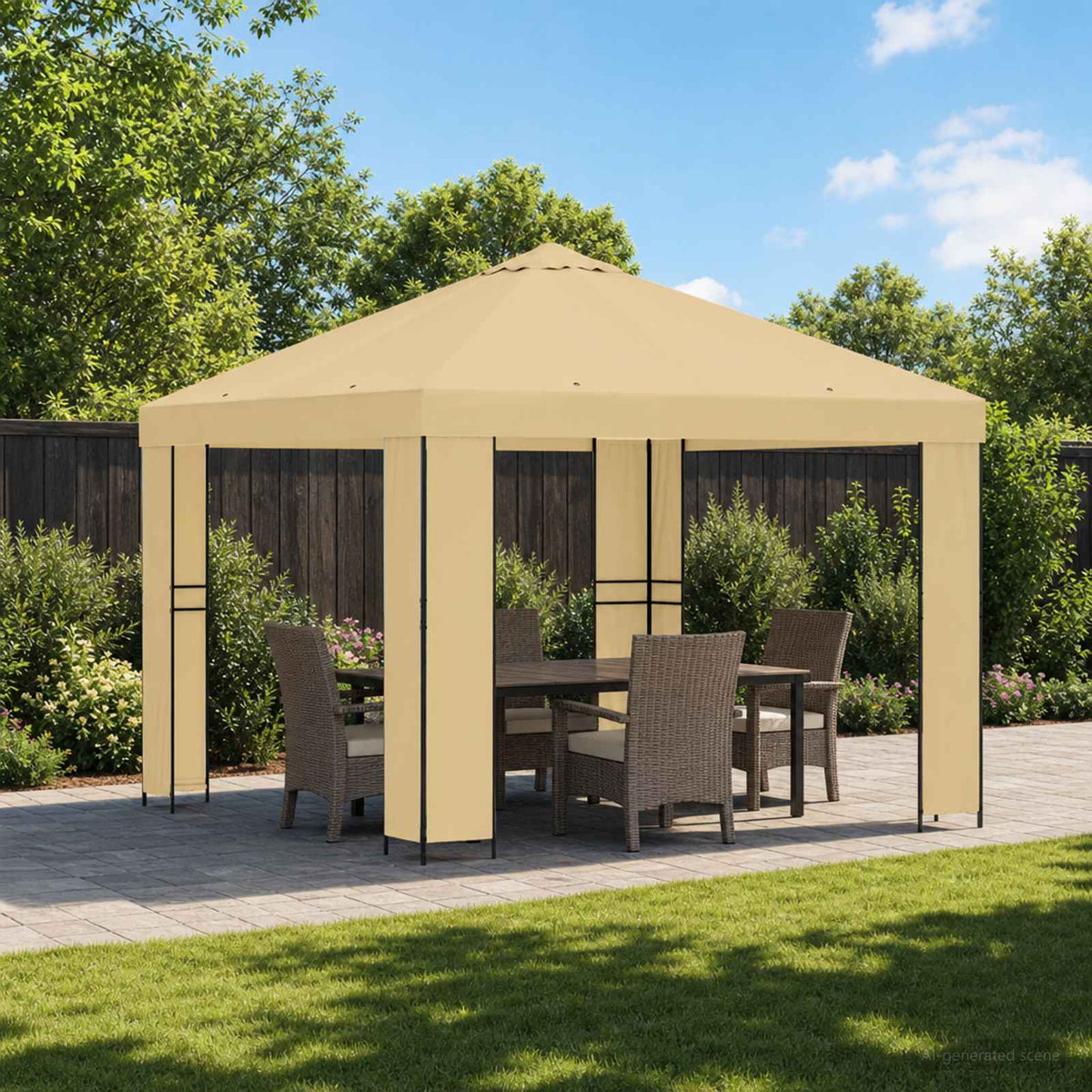 Gazebo 3 x 3 m Poliester i čelik 190 gsm