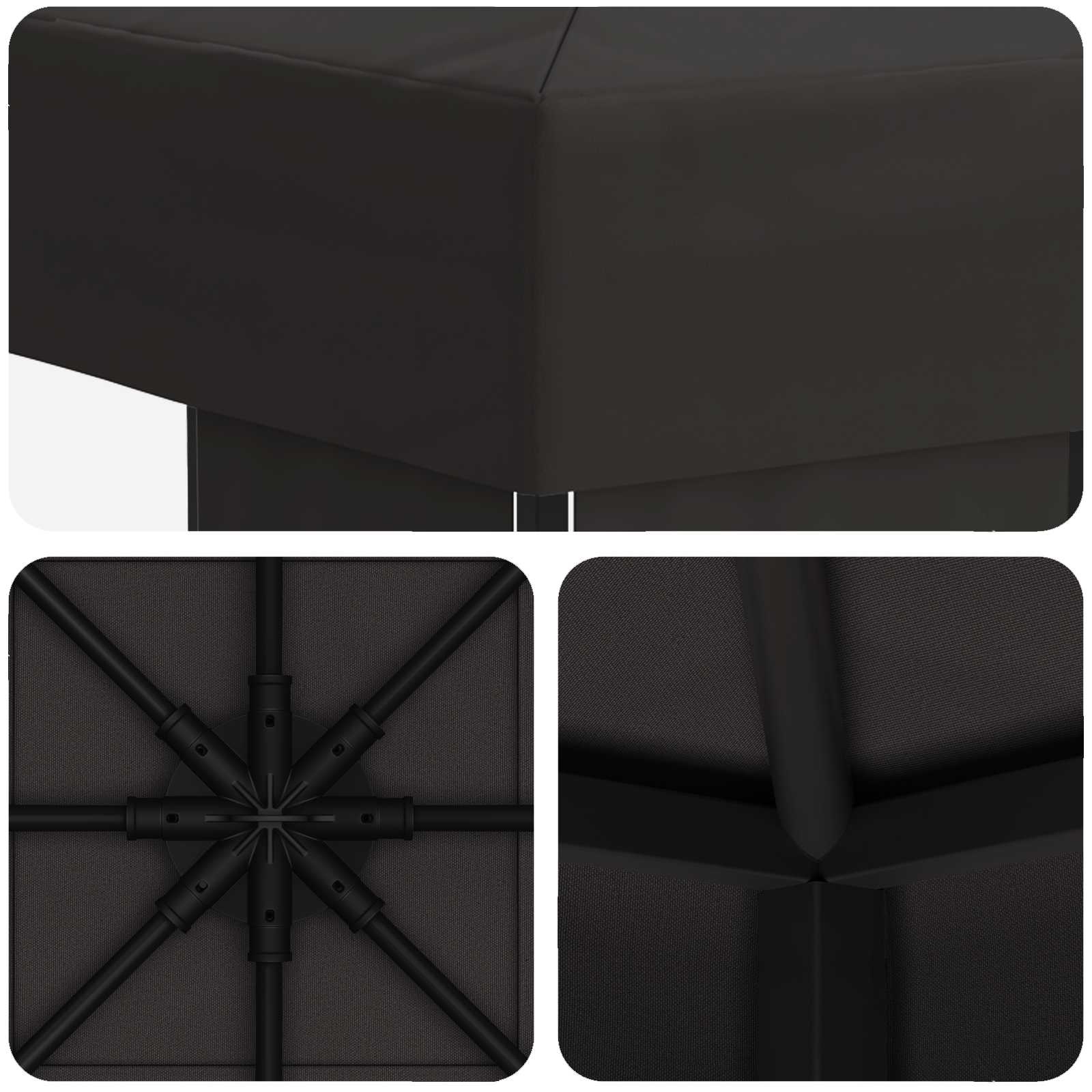 Gazebo 3 x 3 m Antracit Poliester i čelik 190 gsm