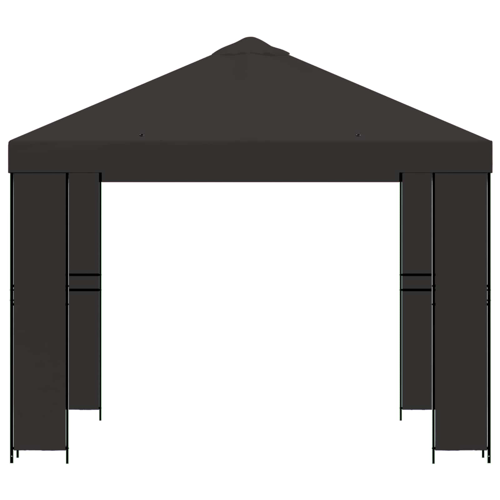 Gazebo 3 x 3 m Antracit Poliester i čelik 190 gsm
