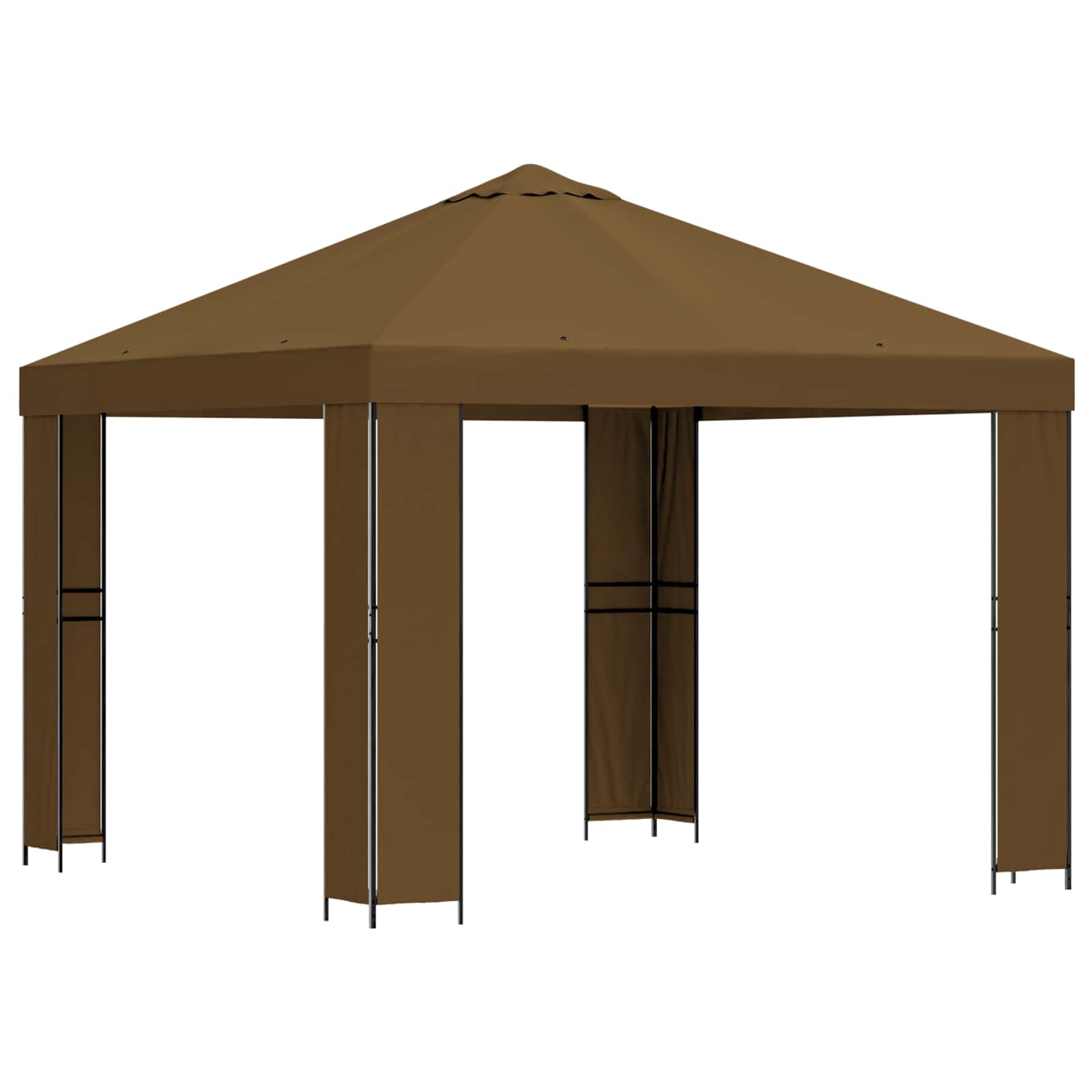 Gazebo 3 x 3 m Sivosmeđa Poliester i čelik 190 gsm