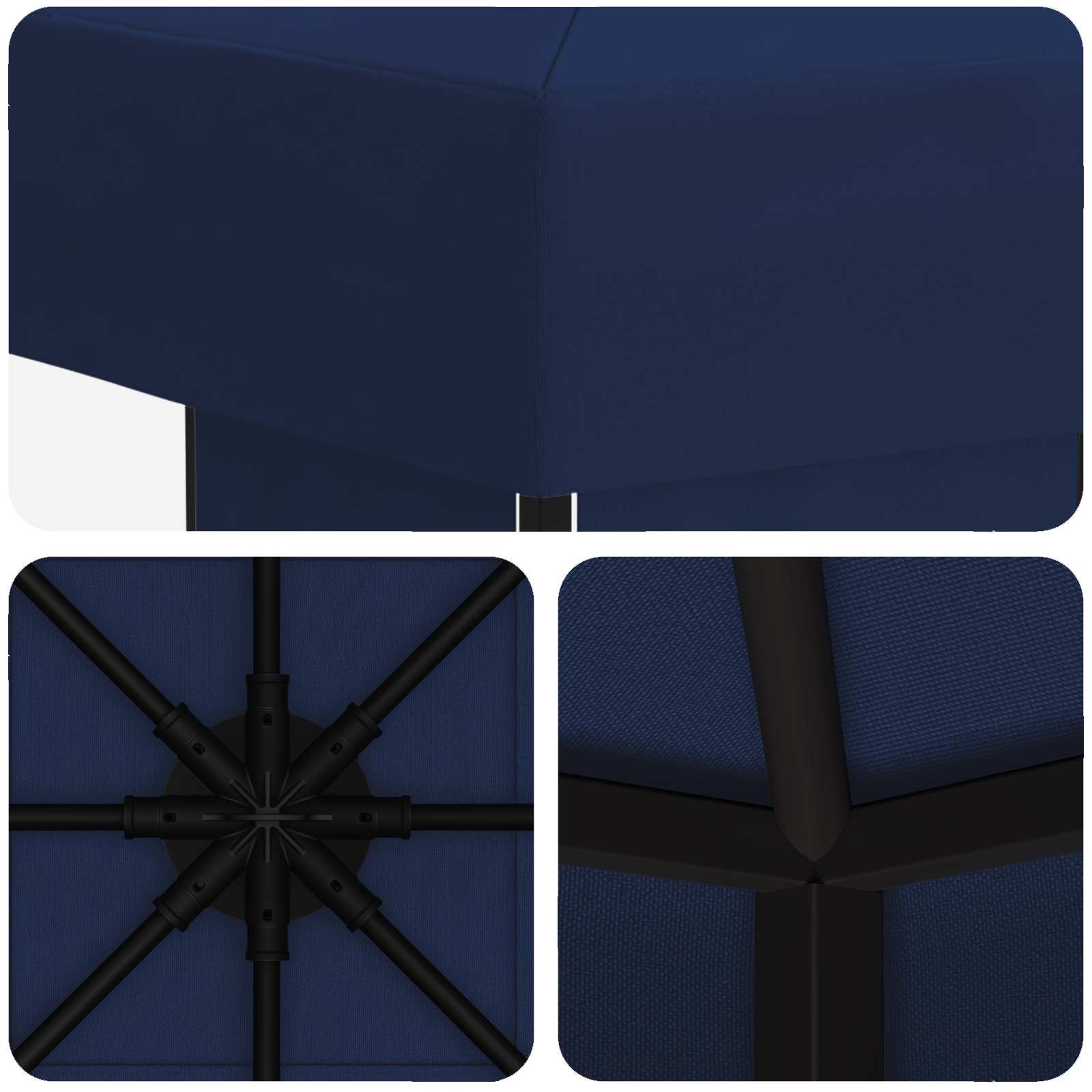 Gazebo 3 x 3 m Plava Poliester i čelik 190 gsm
