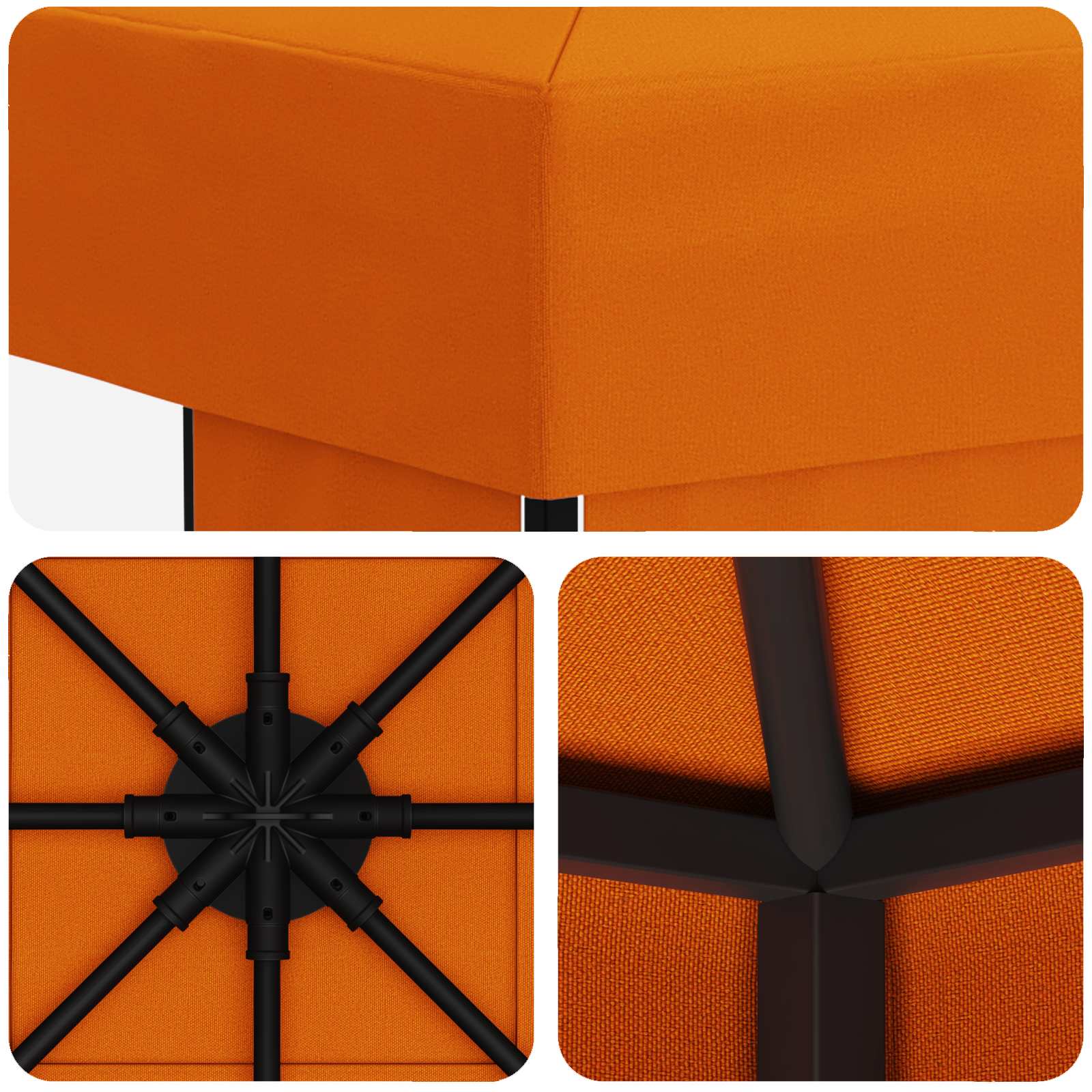 Gazebo 3 x 3 m Narančasta Poliester i čelik 190 gsm
