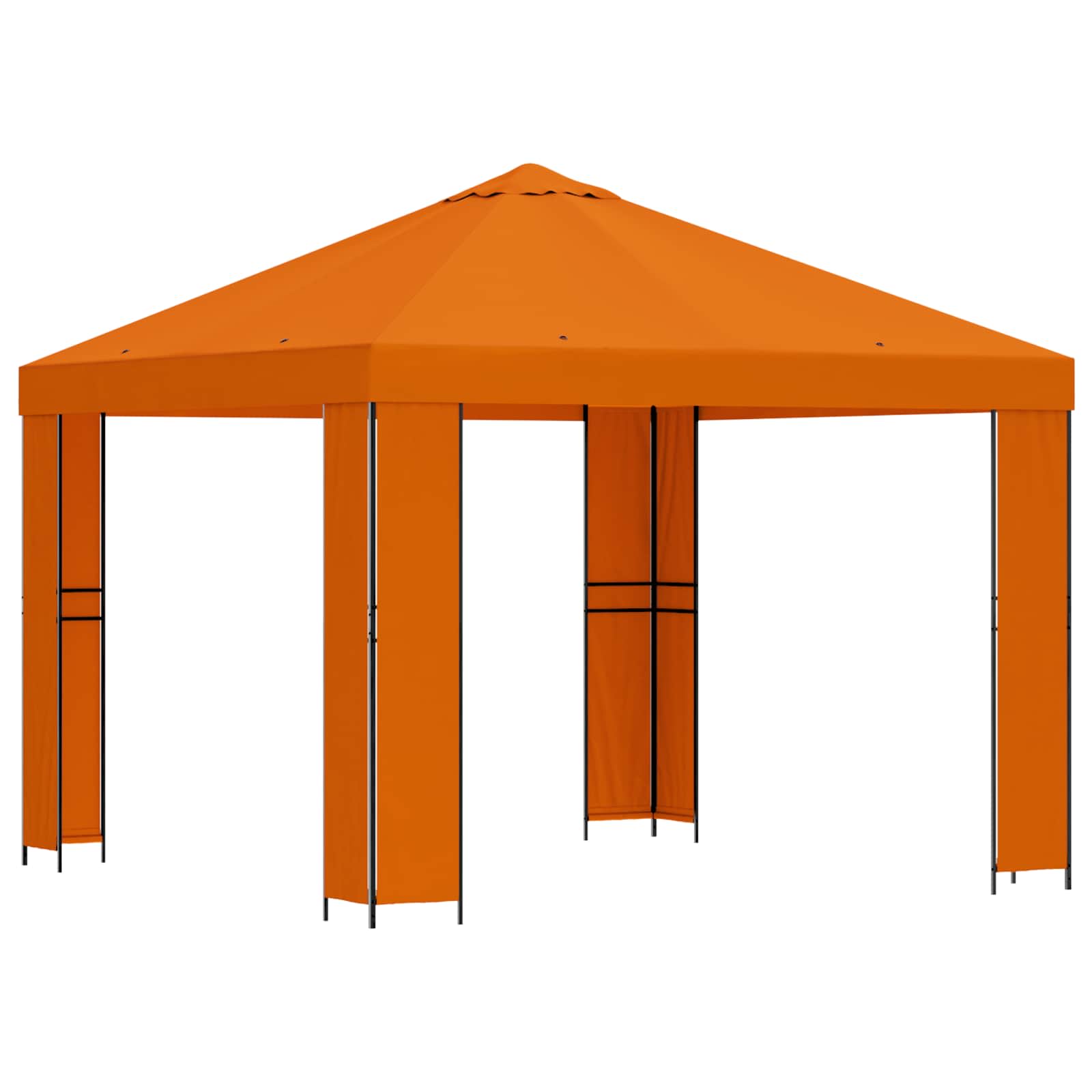 Gazebo 3 x 3 m Narančasta Poliester i čelik 190 gsm
