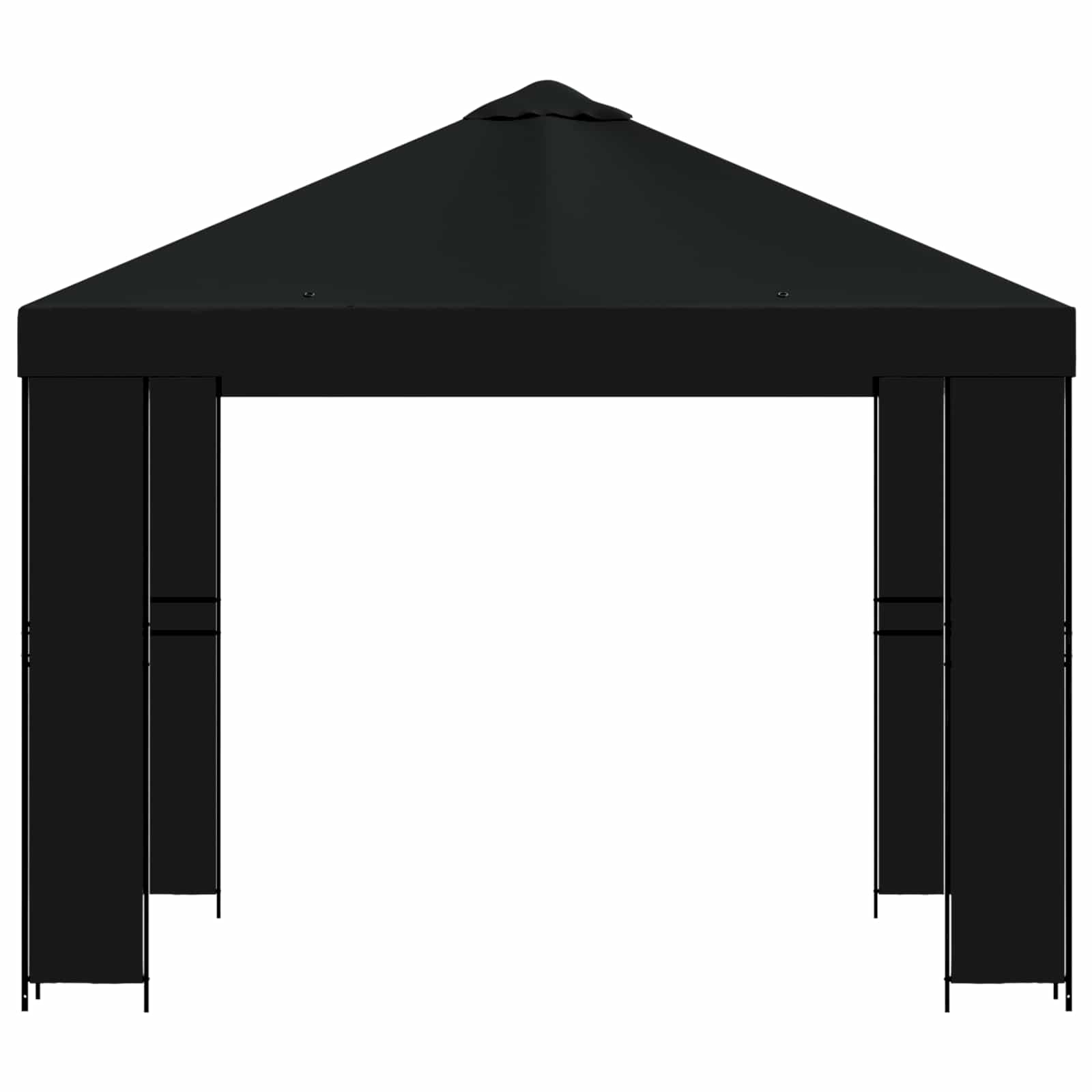 Gazebo 3 x 3 m Crna Poliester i čelik 190 gsm