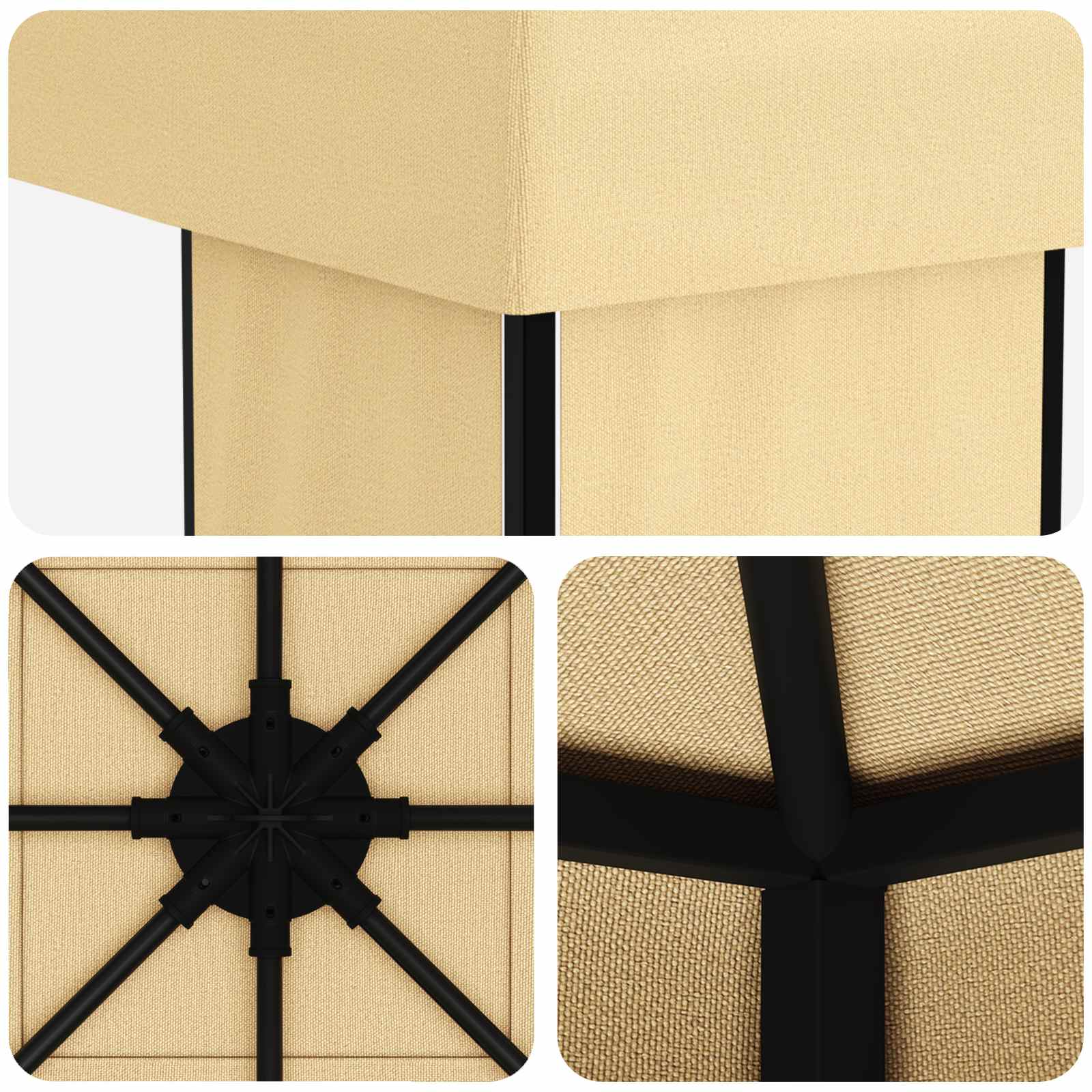 Gazebo 4 × 3 m Krem Poliester i čelik 190 gsm