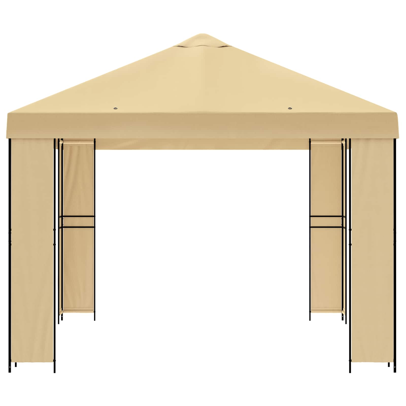 Gazebo 4 × 3 m Krem Poliester i čelik 190 gsm