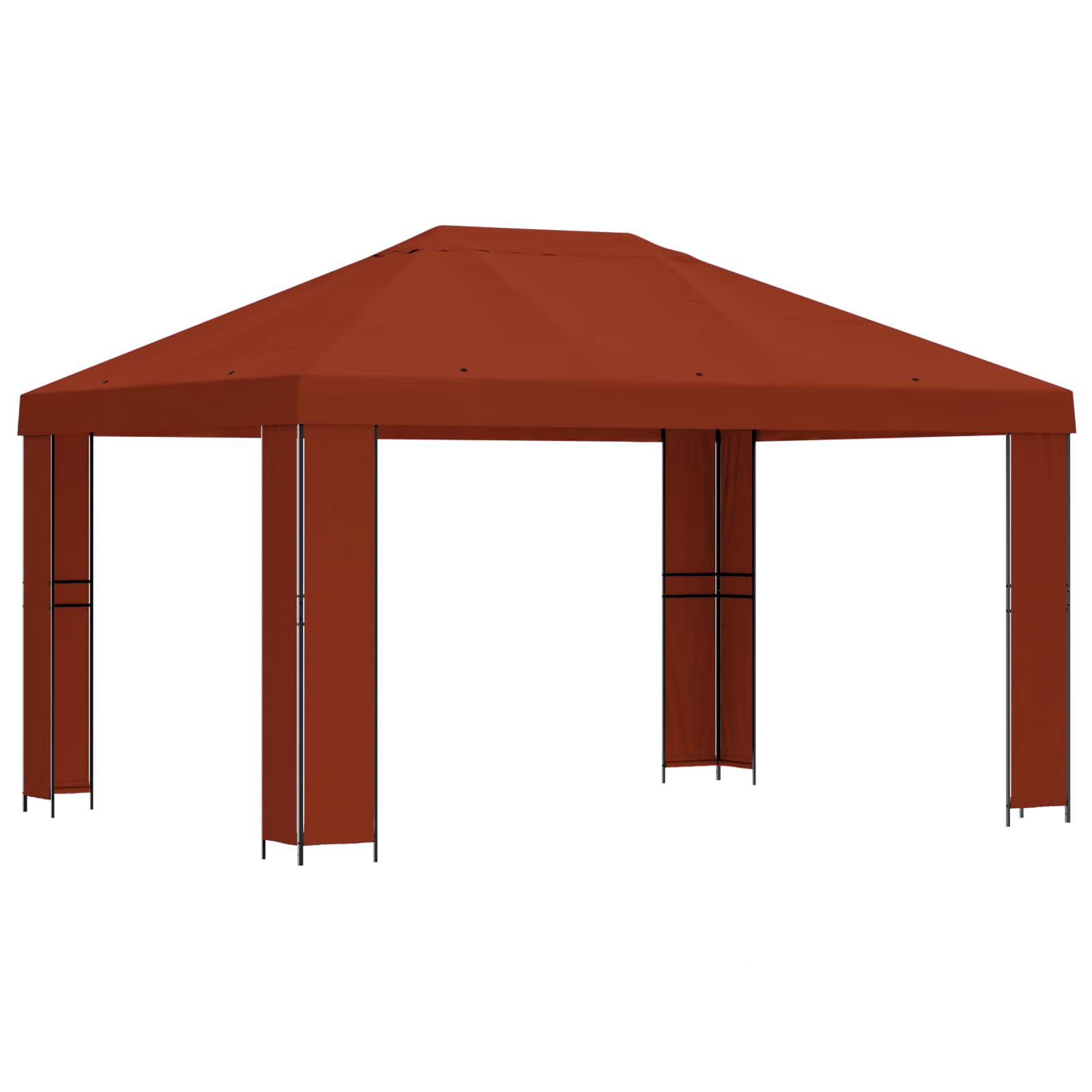 Gazebo 4 × 3 m Terakota Poliester i čelik 190 gsm