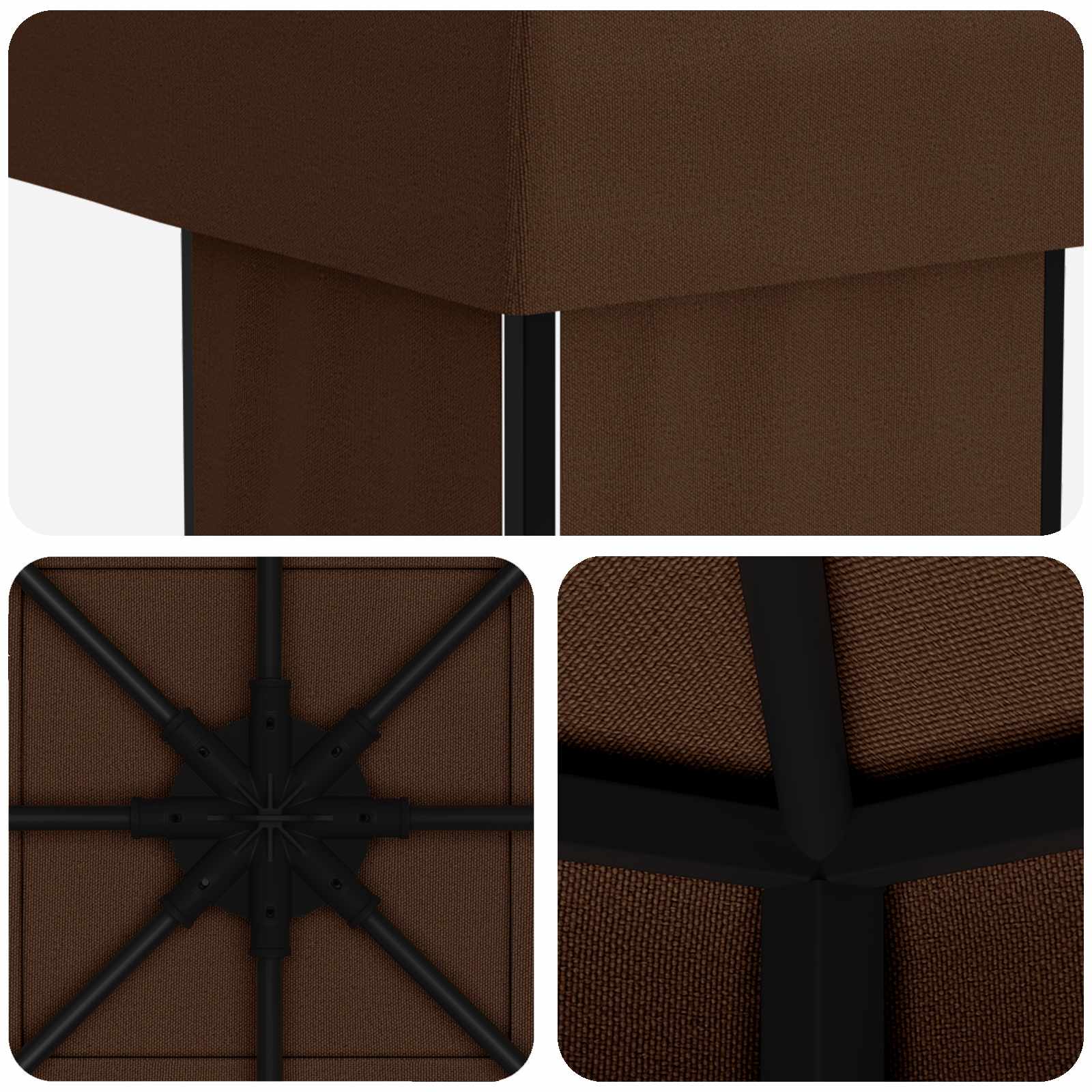 Gazebo 4 × 3 m Smeđa Poliester i čelik 190 gsm