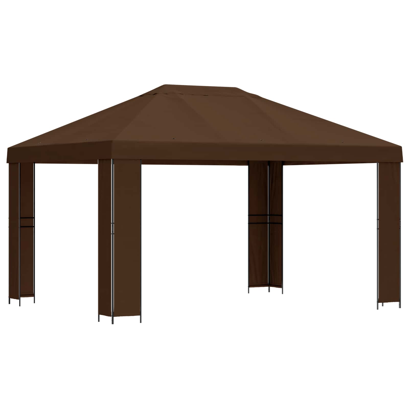 Gazebo 4 × 3 m Smeđa Poliester i čelik 190 gsm