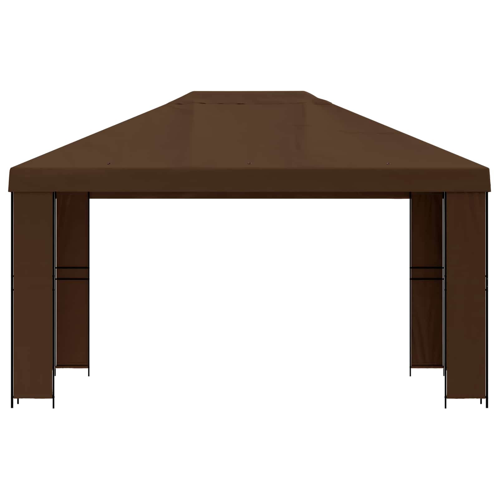 Gazebo 4 × 3 m Smeđa Poliester i čelik 190 gsm