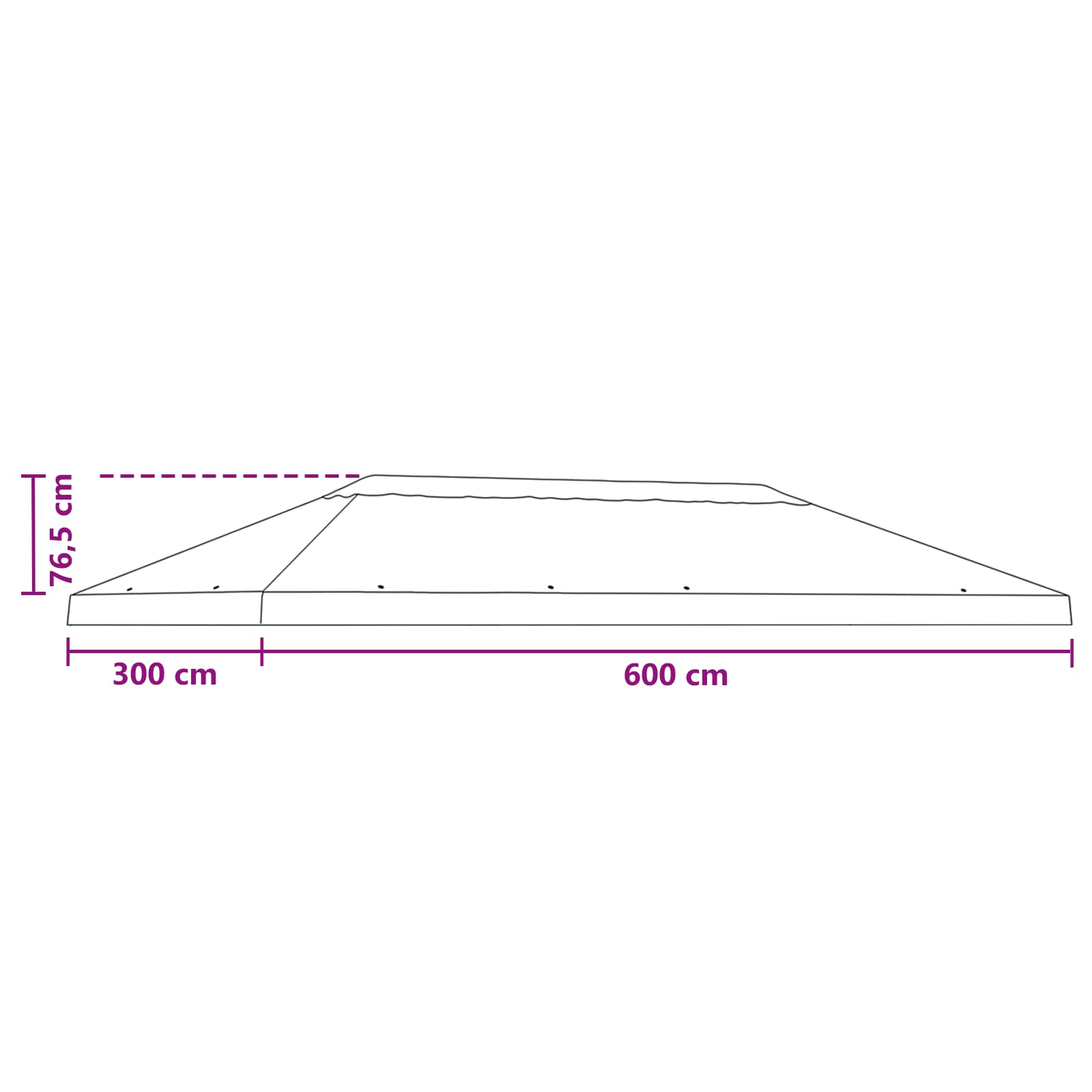 Nadstrešnica za gazeboe 6 x 3 m Tamno crvena Poliester 190